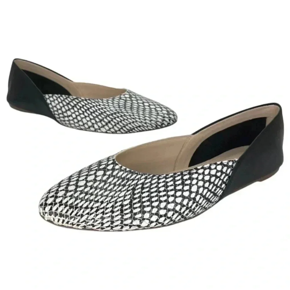 Botkier Britt Womens Flats 5M Leather Snake Print Slip On